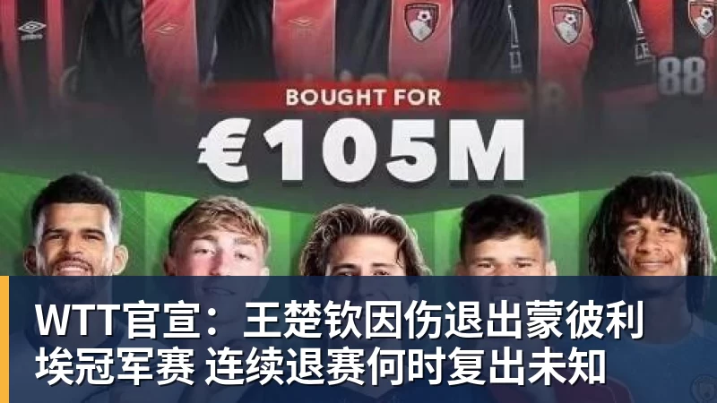 九游体育WTT官宣：王楚钦因伤退出蒙彼利埃冠军赛 连续退赛何时复出未知